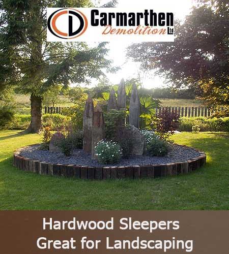 Hardwood railway sleepers for landscaping